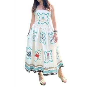 NEW MO MAYA namaste sunshine midi dress in white